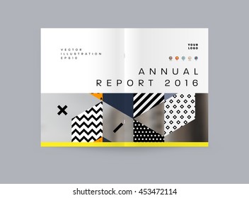 Annual report brochure template, Leaflet cover presentation, Flyer abstract flat background design, A4 layout vector.