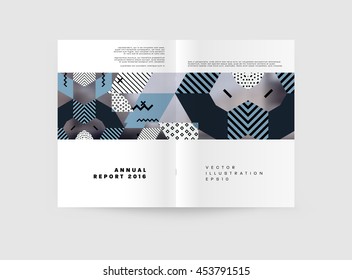 Annual report brochure template, Leaflet cover presentation, Flyer abstract flat background design, A4 layout vector.
