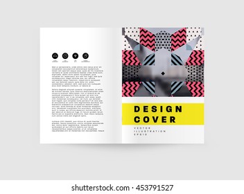 Annual report brochure template, Leaflet cover presentation, Flyer abstract flat background design, A4 layout vector.