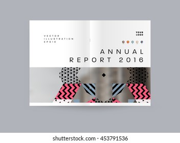 Annual report brochure template, Leaflet cover presentation, Flyer abstract flat background design, A4 layout vector.