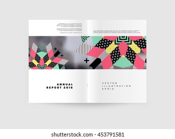 Annual report brochure template, Leaflet cover presentation, Flyer abstract flat background design, A4 layout vector.