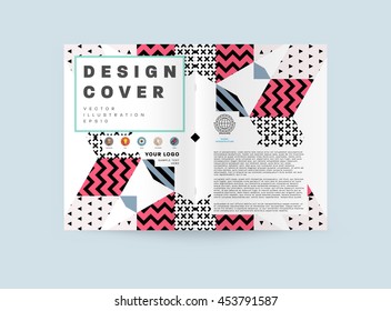 Annual report brochure template, Leaflet cover presentation, Flyer abstract flat background design, A4 layout vector.