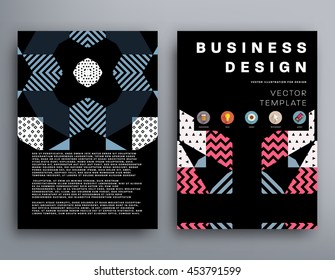 Annual report brochure template, Leaflet cover presentation, Flyer abstract flat background design, A4 layout vector.