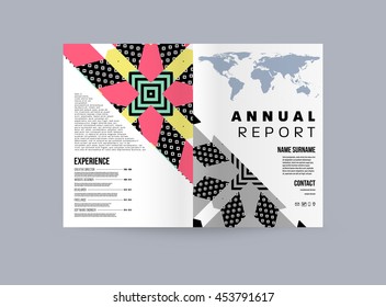 Annual report brochure template, Leaflet cover presentation, Flyer abstract flat background design, A4 layout vector.