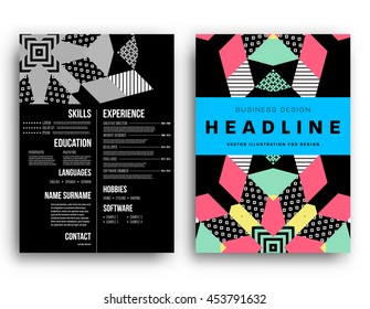 Annual report brochure template, Leaflet cover presentation, Flyer abstract flat background design, A4 layout vector.