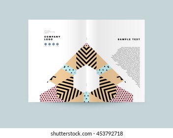 Annual report brochure template, Leaflet cover presentation, Flyer abstract flat background design, A4 layout vector.
