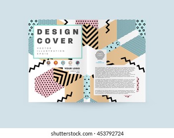 Plantilla de folleto del informe anual, Presentación de la portada del prospecto, Diseño de fondo plano abstracto del volante, vector de diseño A4.