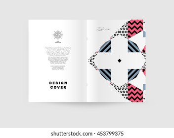 Annual report brochure template, Leaflet cover presentation, Flyer abstract flat background design, A4 layout vector.