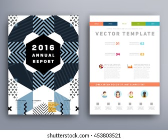 Annual report brochure template, Leaflet cover presentation, Flyer abstract flat background design, A4 layout vector.