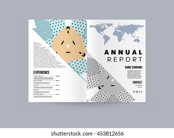 Annual report brochure template, Leaflet cover presentation, Flyer abstract flat background design, A4 layout vector.