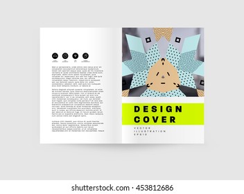 Annual report brochure template, Leaflet cover presentation, Flyer abstract flat background design, A4 layout vector.