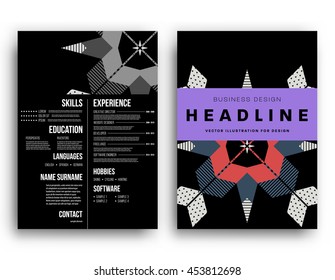 Annual report brochure template, Leaflet cover presentation, Flyer abstract flat background design, A4 layout vector.