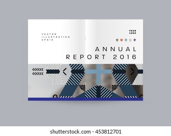 Annual report brochure template, Leaflet cover presentation, Flyer abstract flat background design, A4 layout vector.