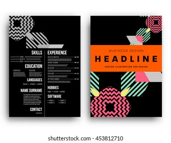 Plantilla de folleto del informe anual, Presentación de la portada del prospecto, Diseño de fondo plano abstracto del volante, vector de diseño A4.