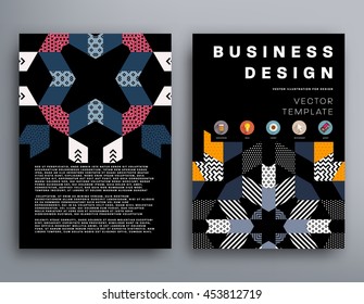 Plantilla de folleto del informe anual, Presentación de la portada del prospecto, Diseño de fondo plano abstracto del volante, vector de diseño A4.