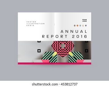 Annual report brochure template, Leaflet cover presentation, Flyer abstract flat background design, A4 layout vector.