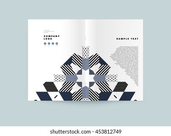 Annual report brochure template, Leaflet cover presentation, Flyer abstract flat background design, A4 layout vector.