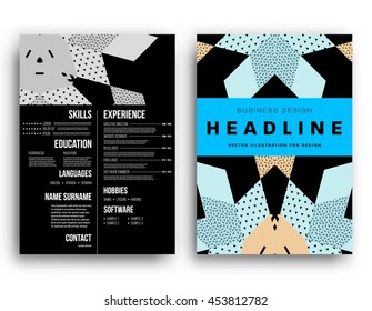 Annual report brochure template, Leaflet cover presentation, Flyer abstract flat background design, A4 layout vector.