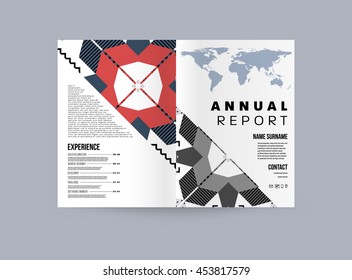 Plantilla de folleto del informe anual, Presentación de la portada del prospecto, Diseño de fondo plano abstracto del volante, vector de diseño A4.