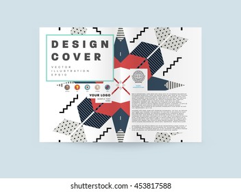 Plantilla de folleto del informe anual, Presentación de la portada del prospecto, Diseño de fondo plano abstracto del volante, vector de diseño A4.