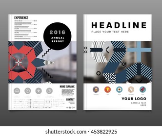 Plantilla de folleto del informe anual, Presentación de la portada del prospecto, Diseño de fondo plano abstracto del volante, vector de diseño A4.