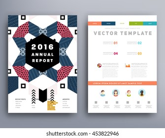 Plantilla de folleto del informe anual, Presentación de la portada del prospecto, Diseño de fondo plano abstracto del volante, vector de diseño A4.