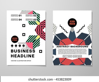 Annual report brochure template, Leaflet cover presentation, Flyer abstract flat background design, A4 layout vector.