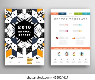 Annual report brochure template, Leaflet cover presentation, Flyer abstract flat background design, A4 layout vector.