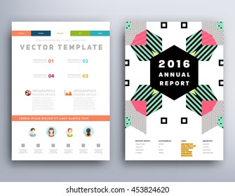 Annual report brochure template, Leaflet cover presentation, Flyer abstract flat background design, A4 layout vector.