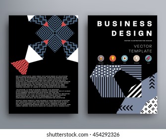 Annual report brochure template, Leaflet cover presentation, Flyer abstract flat background design, A4 layout vector.