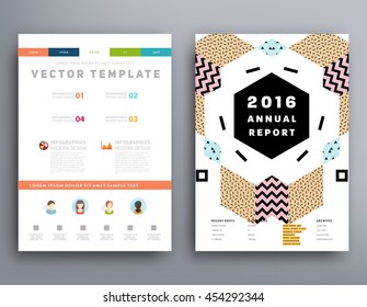 Annual report brochure template, Leaflet cover presentation, Flyer abstract flat background design, A4 layout vector.