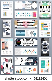 Annual report brochure template, Leaflet cover presentation, Flyer abstract flat background design, A4 layout vector.