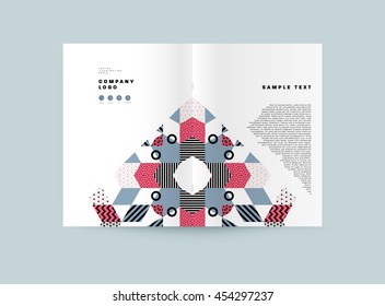 Plantilla de folleto del informe anual, Presentación de la portada del prospecto, Diseño de fondo plano abstracto del volante, vector de diseño A4.