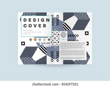 Annual report brochure template, Leaflet cover presentation, Flyer abstract flat background design, A4 layout vector.