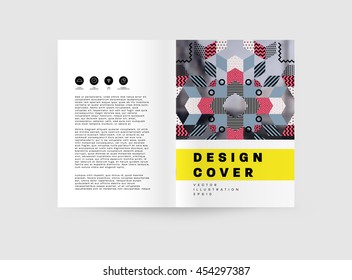 Annual report brochure template, Leaflet cover presentation, Flyer abstract flat background design, A4 layout vector.