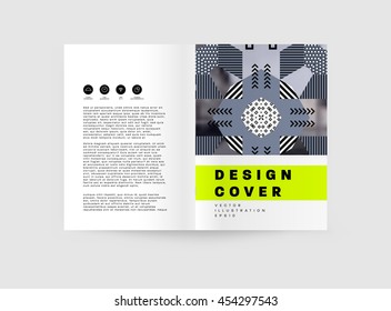 Annual report brochure template, Leaflet cover presentation, Flyer abstract flat background design, A4 layout vector.