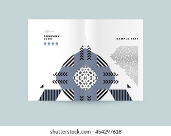 Annual report brochure template, Leaflet cover presentation, Flyer abstract flat background design, A4 layout vector.