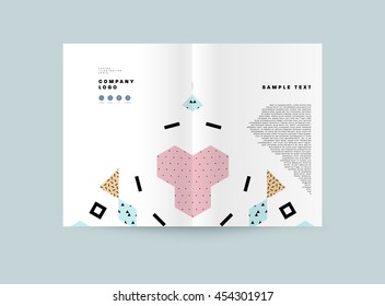 Annual report brochure template, Leaflet cover presentation, Flyer abstract flat background design, A4 layout vector.