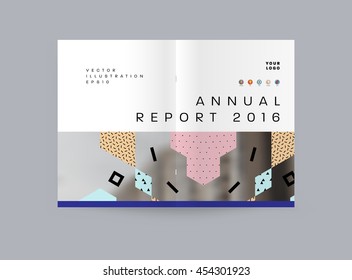 Annual report brochure template, Leaflet cover presentation, Flyer abstract flat background design, A4 layout vector.