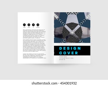 Annual report brochure template, Leaflet cover presentation, Flyer abstract flat background design, A4 layout vector.