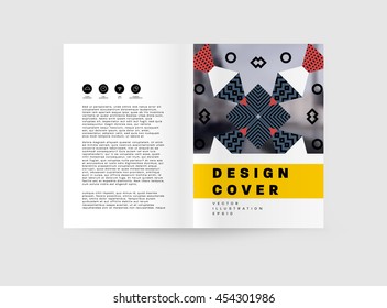 Annual report brochure template, Leaflet cover presentation, Flyer abstract flat background design, A4 layout vector.