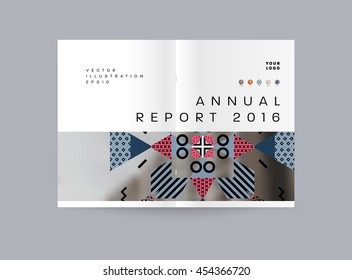 Annual report brochure template, Leaflet cover presentation, Flyer abstract flat background design, A4 layout vector.