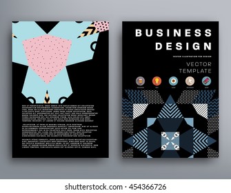 Plantilla de folleto del informe anual, Presentación de la portada del prospecto, Diseño de fondo plano abstracto del volante, vector de diseño A4.