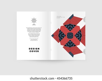 Plantilla de folleto del informe anual, Presentación de la portada del prospecto, Diseño de fondo plano abstracto del volante, vector de diseño A4.