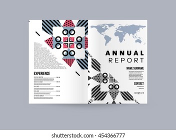 Annual report brochure template, Leaflet cover presentation, Flyer abstract flat background design, A4 layout vector.