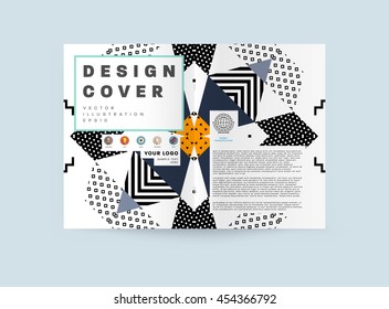Annual report brochure template, Leaflet cover presentation, Flyer abstract flat background design, A4 layout vector.