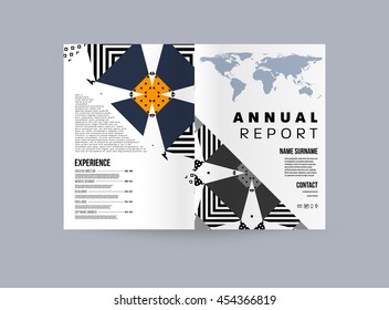 Plantilla de folleto del informe anual, Presentación de la portada del prospecto, Diseño de fondo plano abstracto del volante, vector de diseño A4.