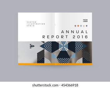 Annual report brochure template, Leaflet cover presentation, Flyer abstract flat background design, A4 layout vector.