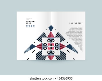 Annual report brochure template, Leaflet cover presentation, Flyer abstract flat background design, A4 layout vector.