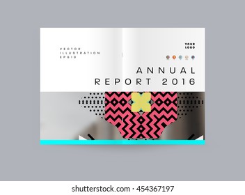 Annual report brochure template, Leaflet cover presentation, Flyer abstract flat background design, A4 layout vector.